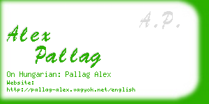alex pallag business card